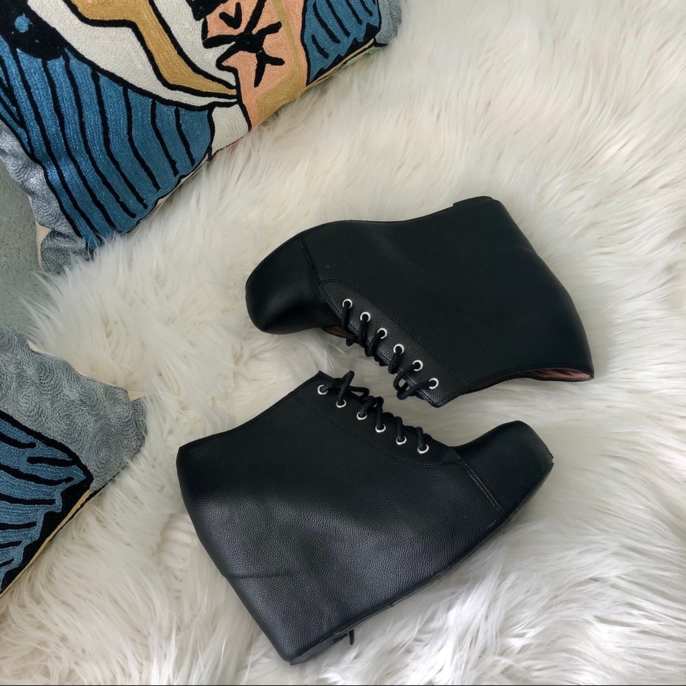 Jeffrey Campbell Black 99 Tie Wedges